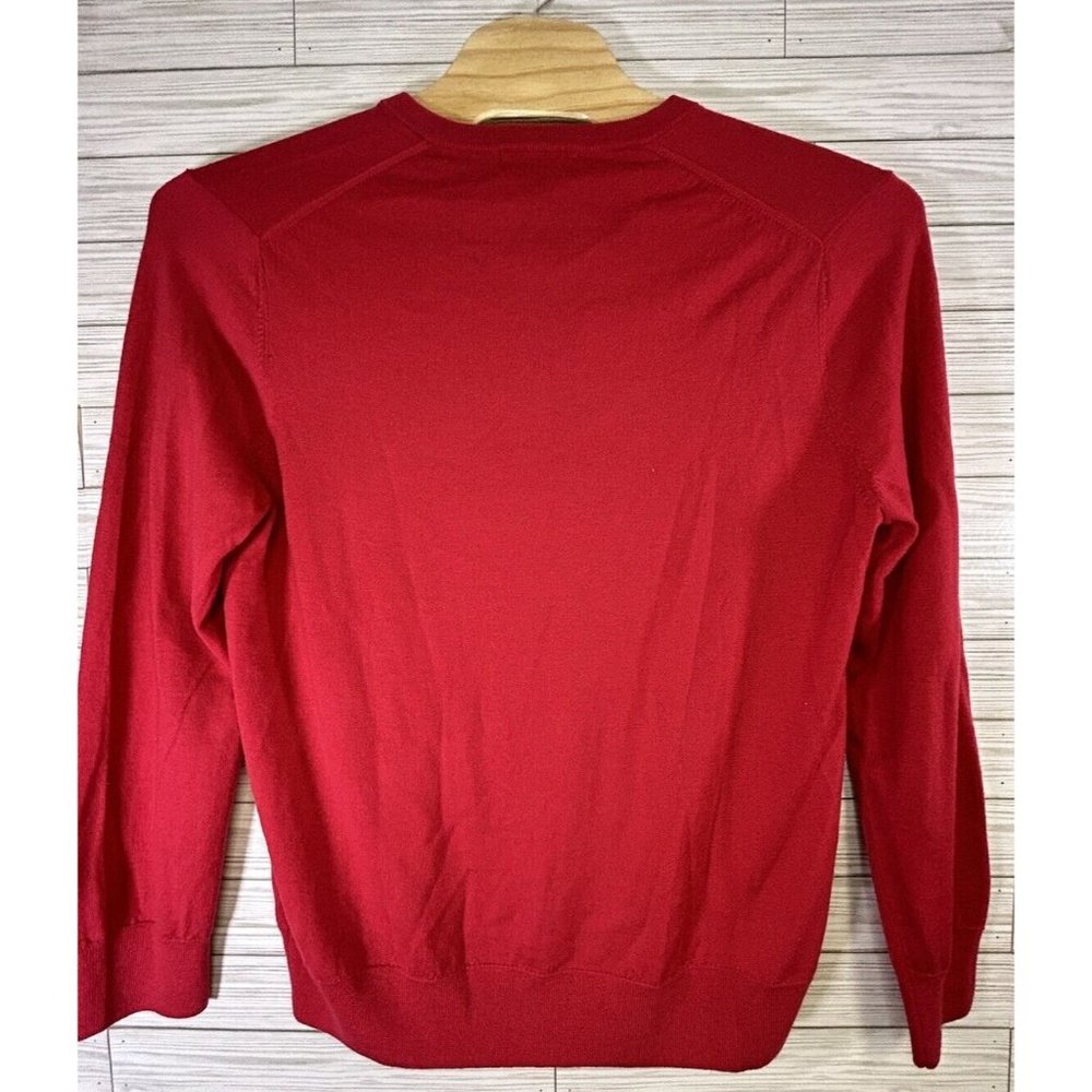 Brooks Brothers Mens Wool Blend V-Neck Pullover Sweater Red Valentines Day Sz XL - Picture 2 of 7